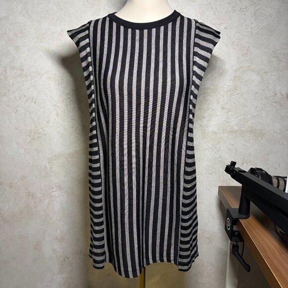 ZARA - Long Sleeveless Striped Tunic Tank Top Medium - Picture 1 of 6